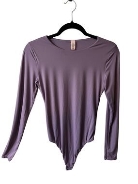 Victoria's Secret Long-Sleeve Scoop Neck Bodysuit - Lavender